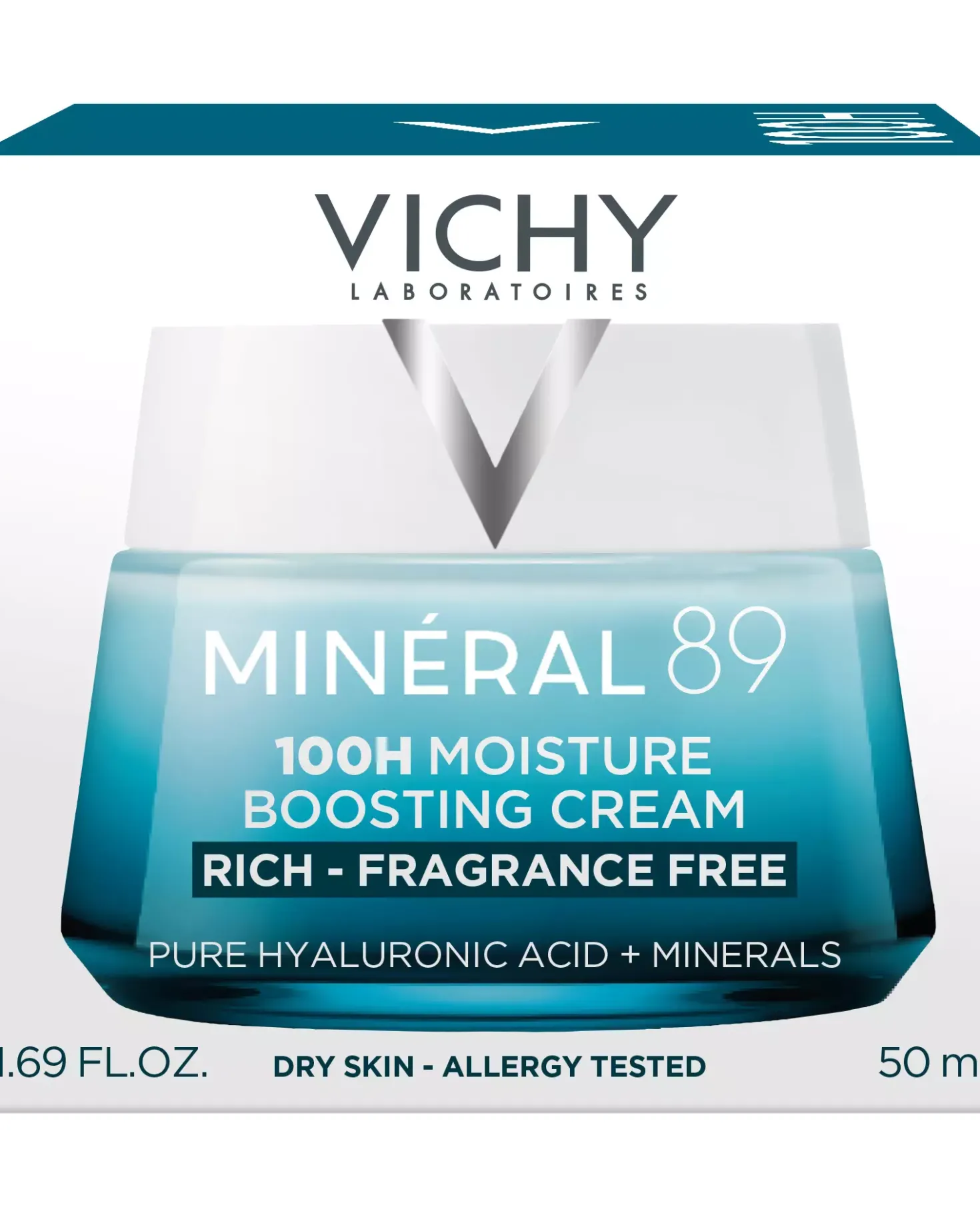 VICHYMineral 89 100H Moisture Boosting Cream, Fragrance-free 50 ml