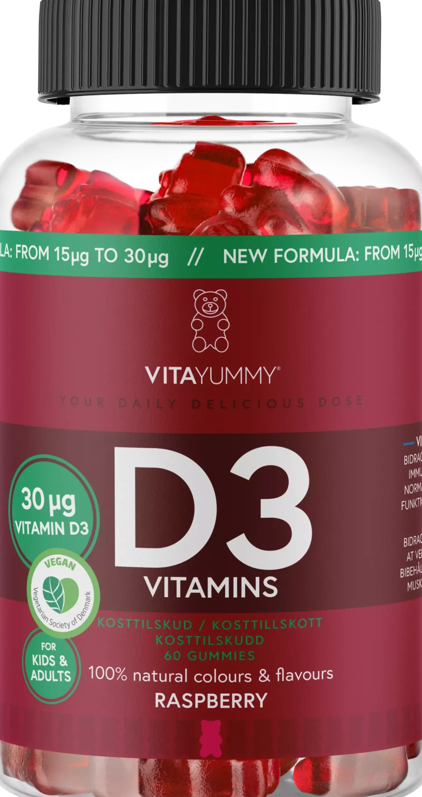 VitaYummy D3 Vitamins, Raspberry 90 stk