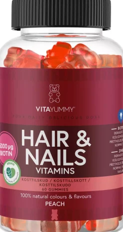 VitaYummy Hair & Nails Peach 60 stk
