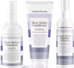 WatercloudsSilver Refine Shampoo 250 ml & Conditioner 200 ml & Highlight Treatment 150 ml